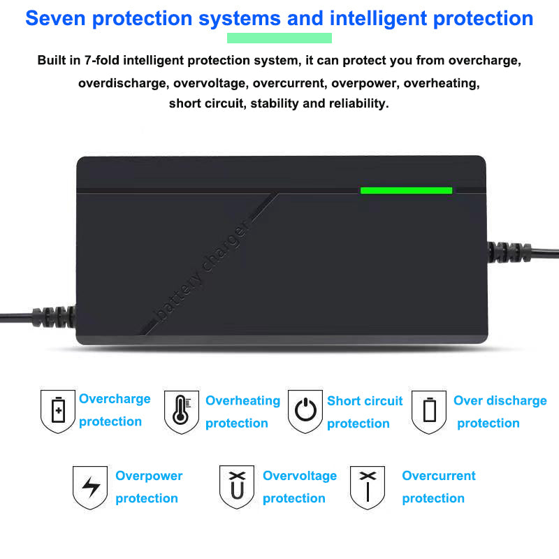 36V 48V Charger 2A 5A 10S 13S Lithium-ion Battery Pack Charger 42V 54.6V 5A Intelligent Fast Charging EU Plug With Cooling Fan