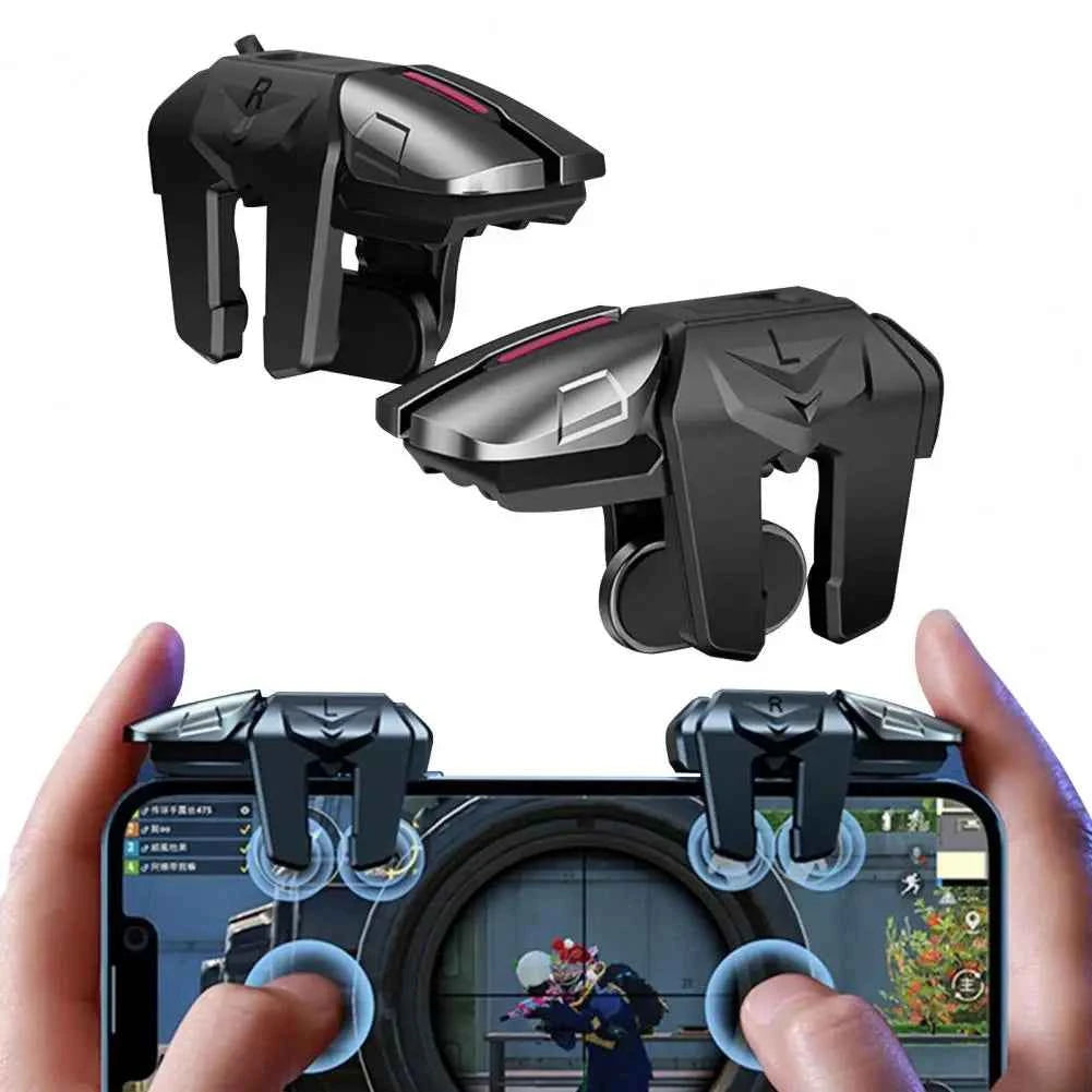Convenient Mobile Game Triggers Six-finger Linkage Non-slip Game Joysticks Clip Design Mobile Gaming Controller Triggers