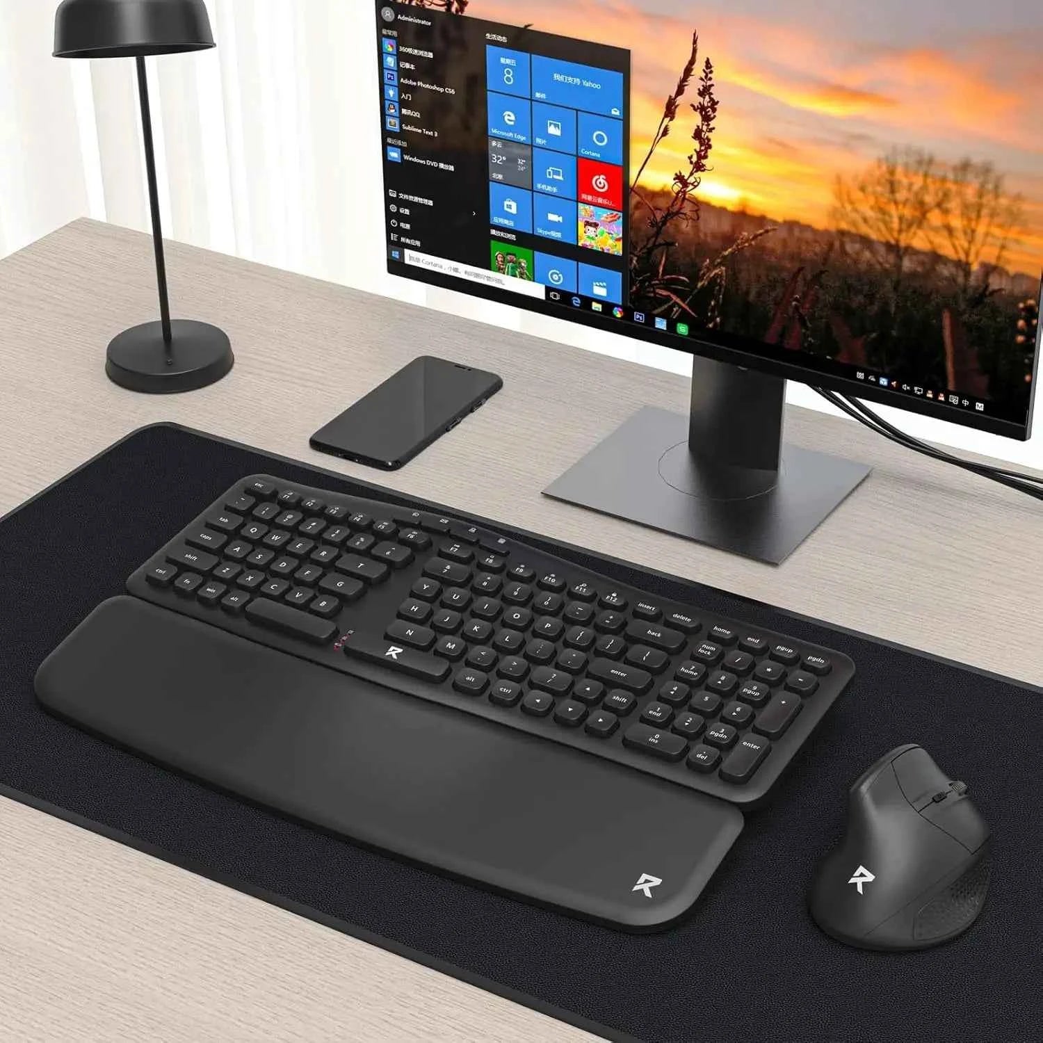 Redragon BS7162 Wireless Keyboard and Mouse Combo, 108 Keys 2.4Ghz Wireless Low-Profile Membrane Keyboard