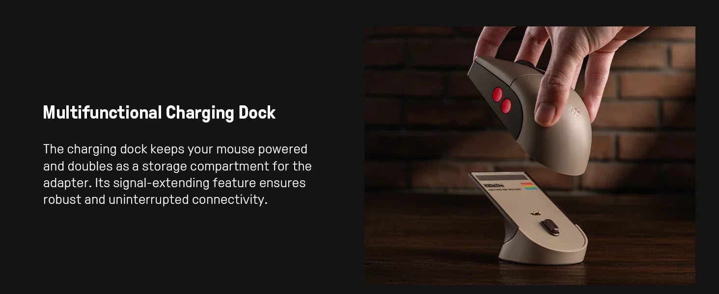8Bitdo Retro R8 Mouse with Charging Dock Gaming Mosu with 4K Polling Rate for 8BitDo Retro Keyboard Game Accessories