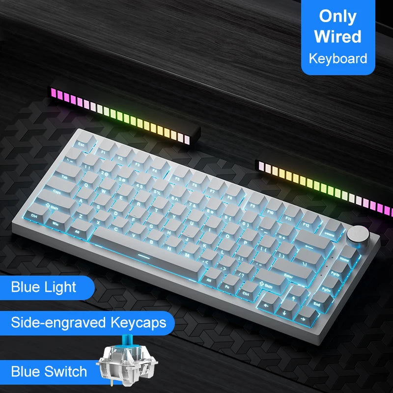 Ajazz AK820/AK820Pro Gaming Mechanical Keyboard Bluetooth 5.1/Wireless/C-Wired Customized Keyboard with Knob Hot Swapping Gasket - WinSupport Tech