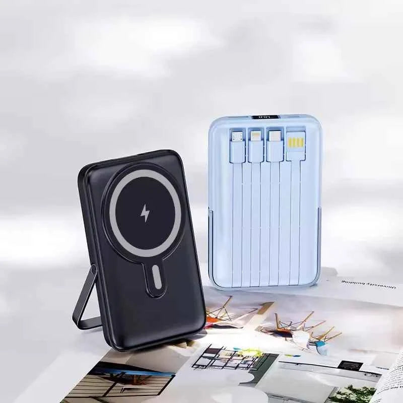 New 20000mAh Magnetic Wireless Power Bank with Cable Stand 22.5W Fast Charger for IPhone 17 16 15 14 13 Samsung Xiaomi Powerbank