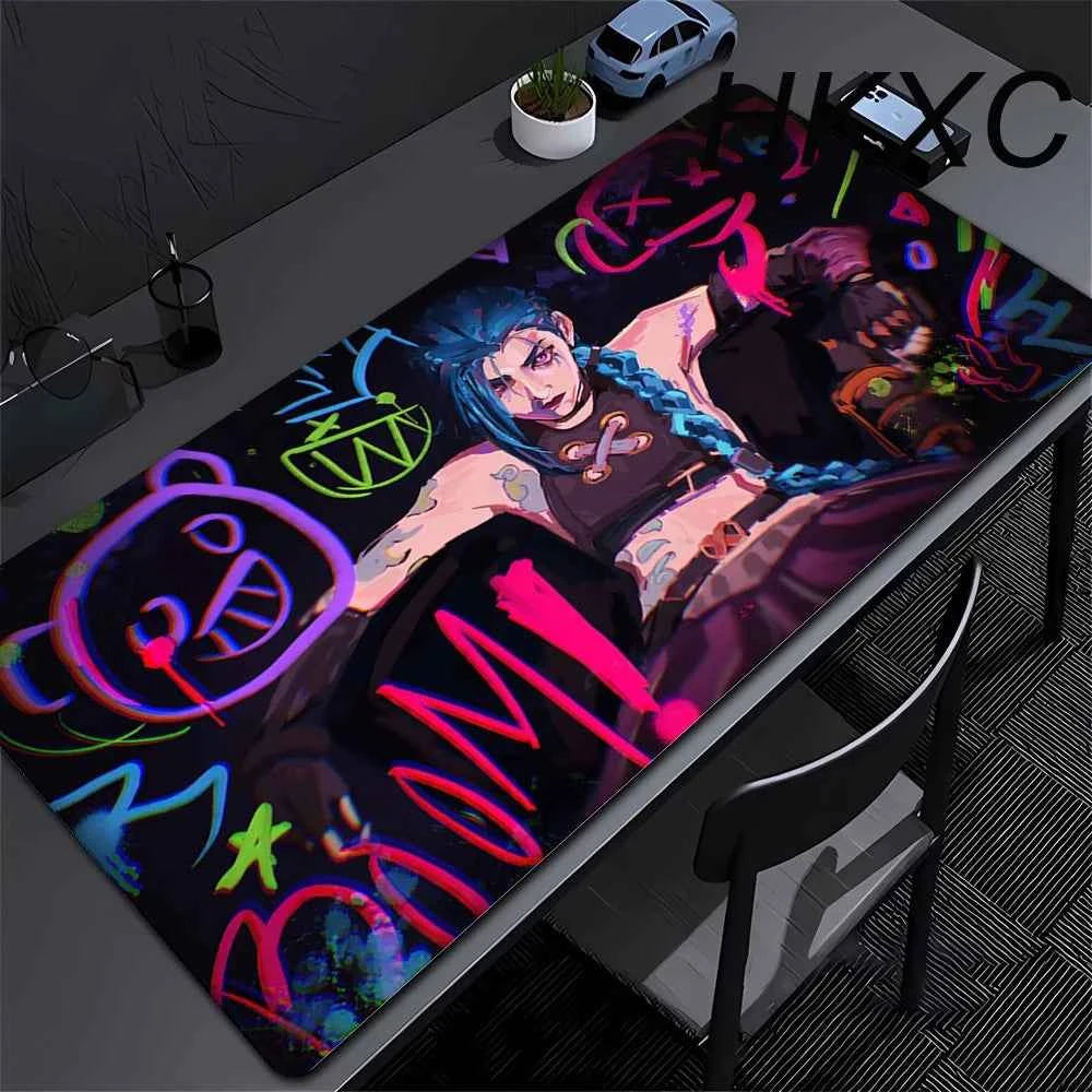 Arcane Jinx Anime Mouse Pad Large Computer Office Game Table Mats XXL Rubber Anti-slip Gaming Keyboard Mousepads Long Desk Pads