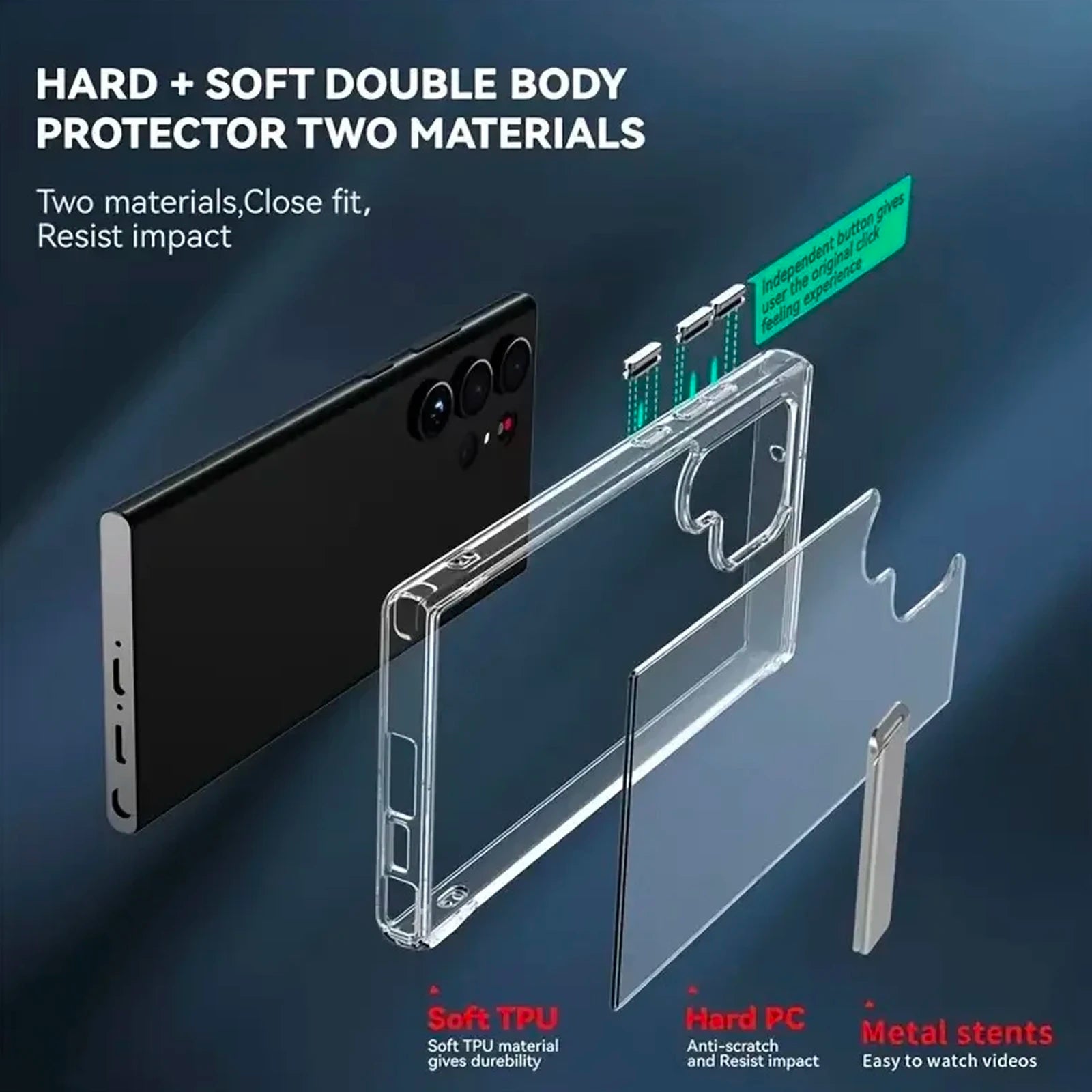 UYUXIO Stand Mobile Phone Case for Samsung Galaxy S25 Ultra  S24 S23 FE S22 Plus Clear Cases with Kickstand Cover with Holder
