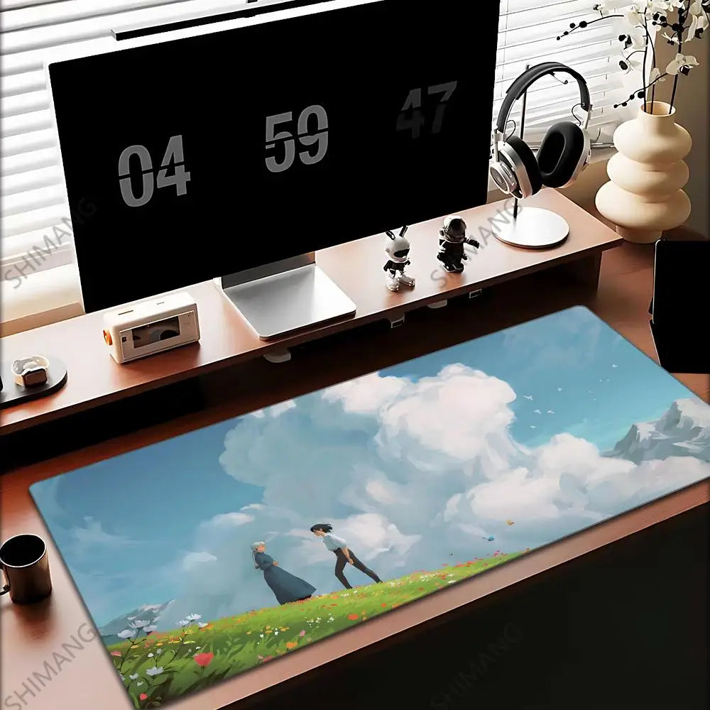 Mouse Pad Anime Street Kawaii Mousepad Laptop Gaming Accessories Keyboard Pad PC H-Howls Moving C-Castle Gamer Desktop Mouse Mat