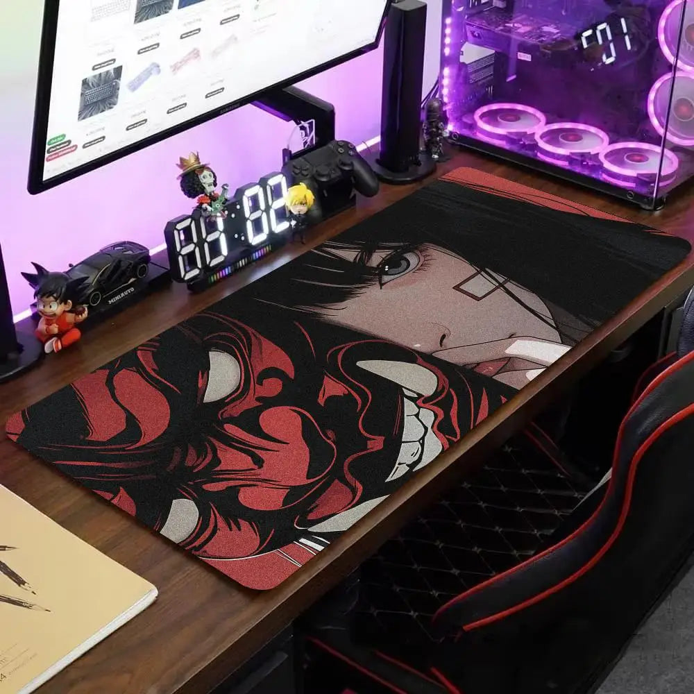 Mask anime girl Mouse Pad Large Computer Office Game Table Mats XXL Rubber Anti-slip Gaming Keyboard Mousepads Long Desk Pads