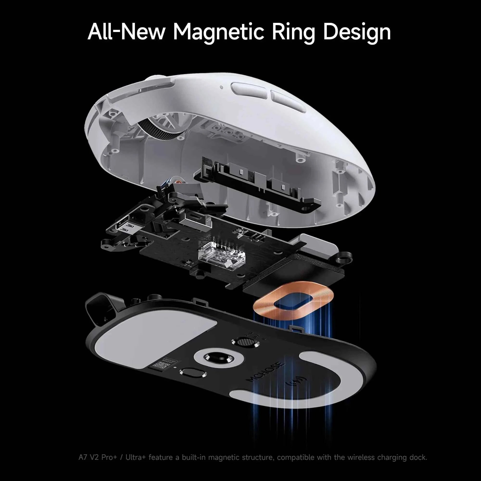 MCHOSE A7 V2 Lightweight Wireless Gaming Mouse Dual8000Hz Polling Rate PAW3950TI Imported Super Glide Glass Coating Office Mouse