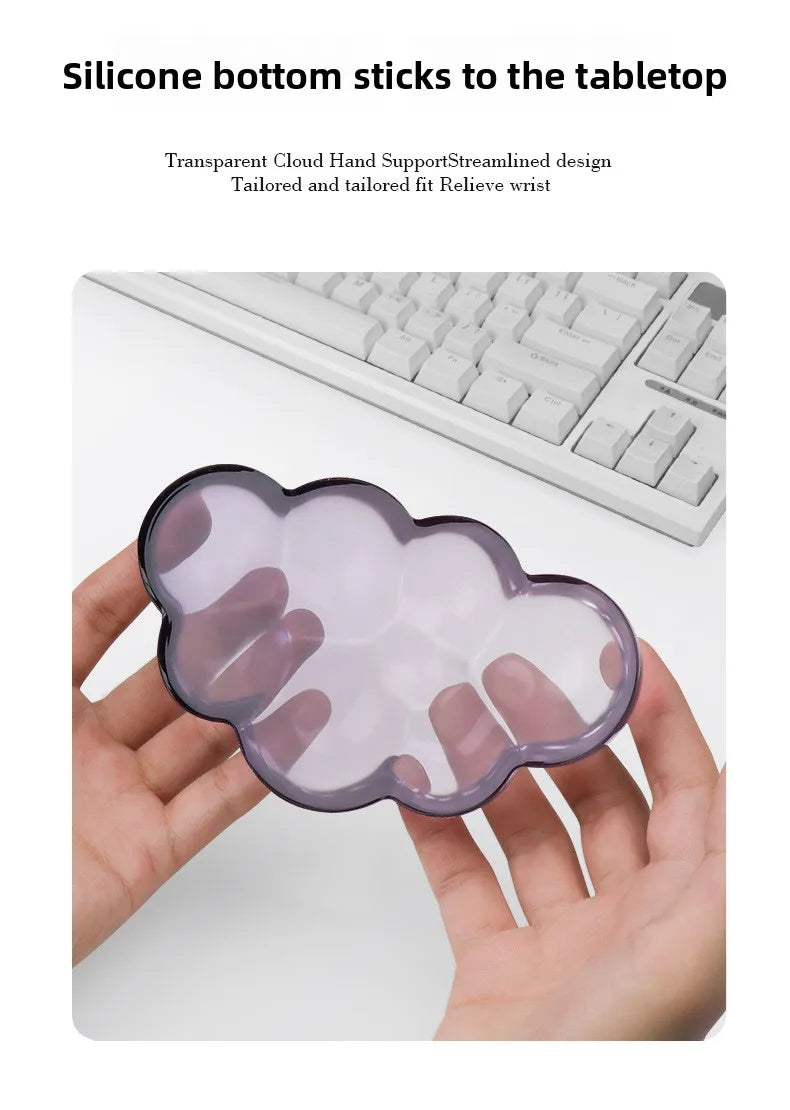 Cloud shaped silicone transparent wristband, mouse pad with wrist rest,non slip keyboard,ergonomic keyboard,mouse pad,wrist rest