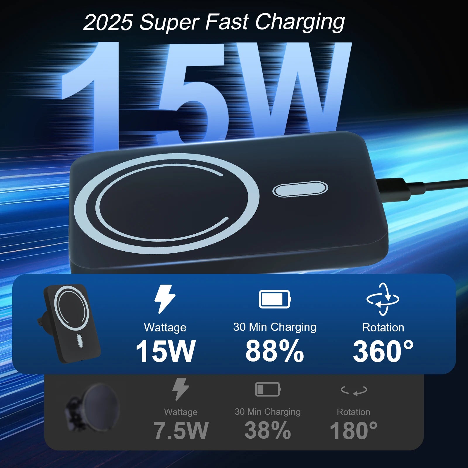 Magnet Wireless Car Charger 15W Phone Holder Car Air Vent Fast Charging Pad For Magsafe iPhone 17 16 15 14 13