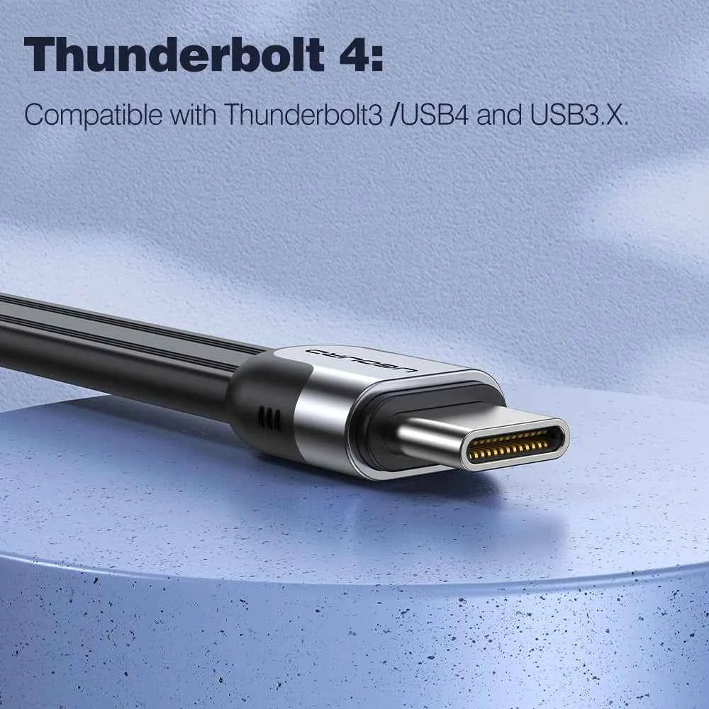 40Gbps Thunderbolt 4 USB C Full Function Cable Flat USB 4 Date Cable 0.15m 1m 8K PD 240W Cord for Thunderbolt3 iPhone 15/16 SSD