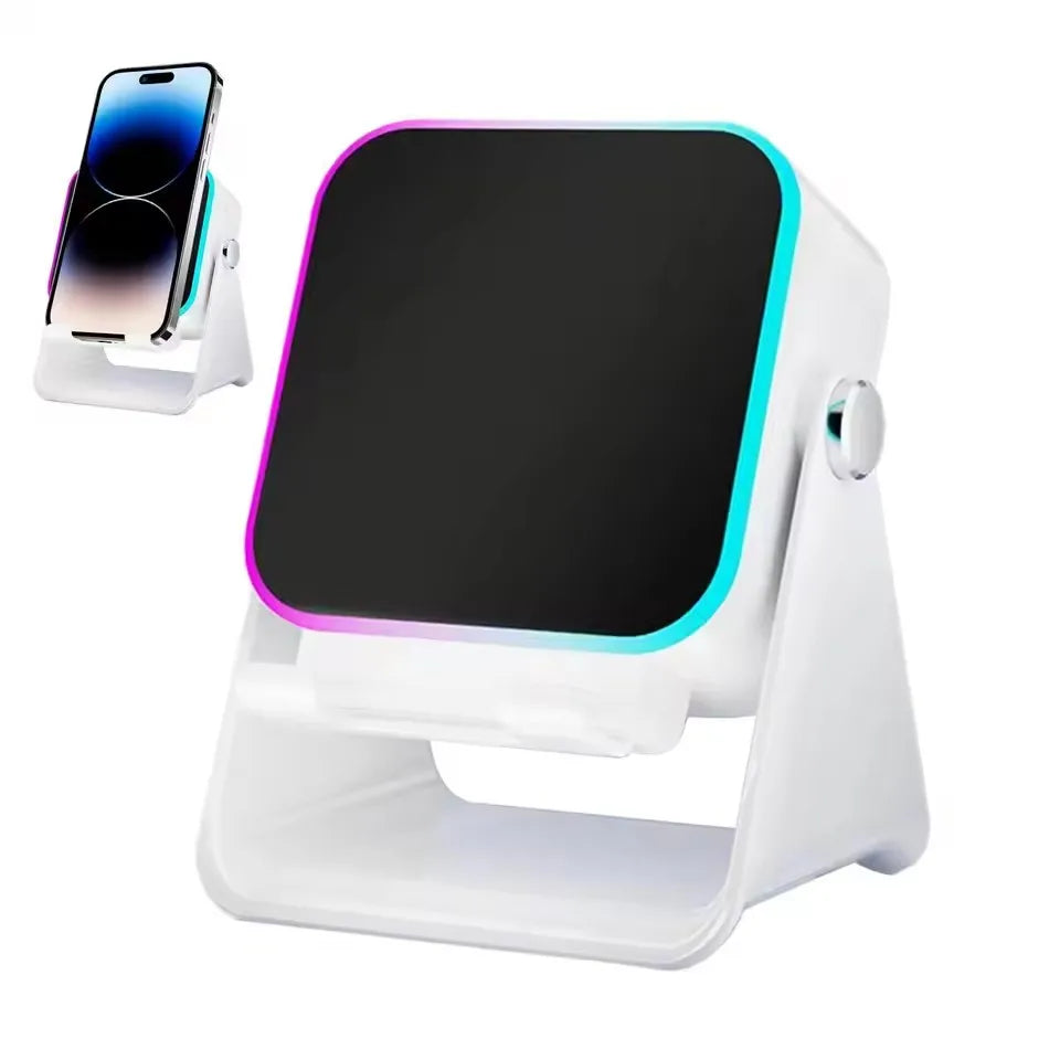 5 in 1 Wireless Induction Speaker with RGB Lights HIFI Sound Portable Bluetooth Phone Holder 8 Modes Auto-Induction Christmas Gift