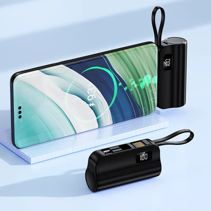 50000mAh Mini Capsule High Capacity Power Bank Portable Wireless Fast Charging External Battery for iPhone Xiaomi Huawei Samsung