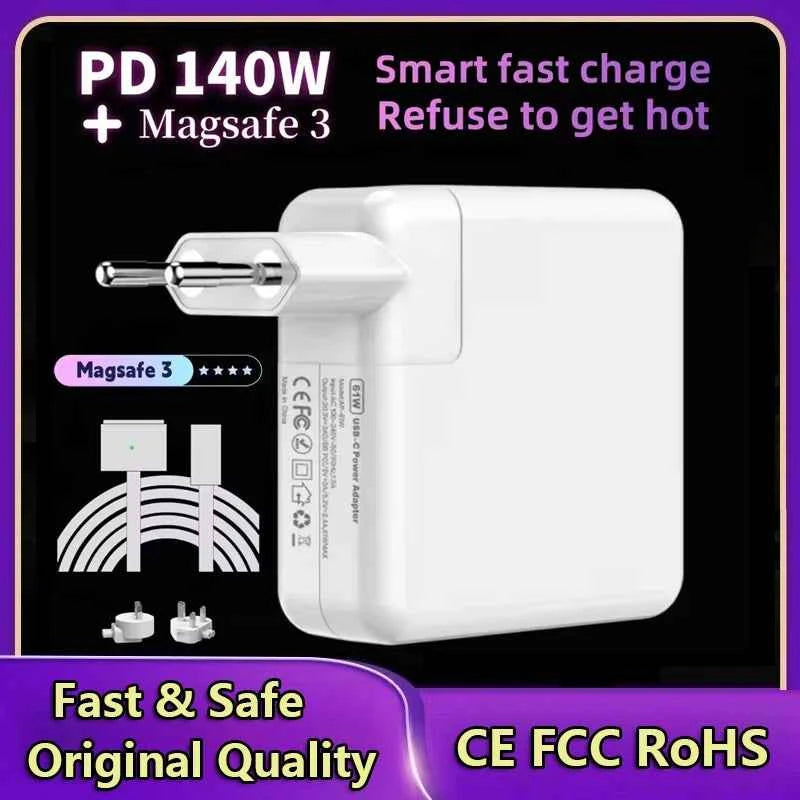 140W USB C to Magnetic 3 Cable, Charger for Mac Book Pro 16,15,14,13 inch,2021-2023 M1 M2 Mac Book Air Laptop Power Adapter