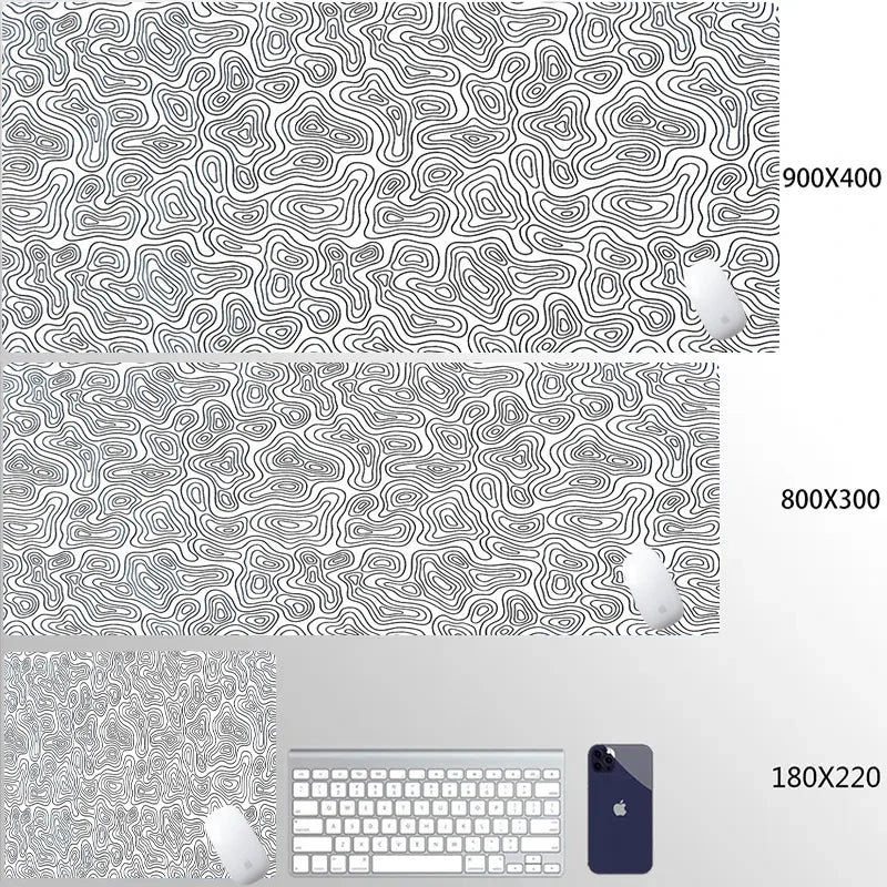 Mouse Pads Black White Line Gaming Mousepads Large Mousepad Gamer Natural Rubber Mat Company Lockrand Deskmat Design For Gift