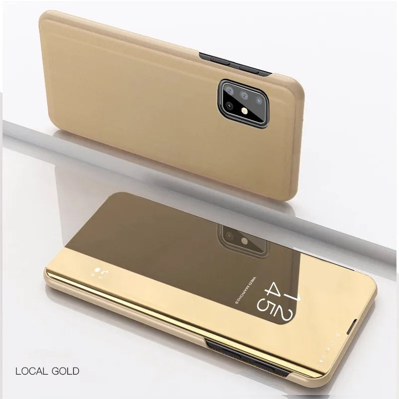 Mirror Flip Case for Samsung Galaxy S25 S24 Ultra S23 FE S22 S20 S21 Plus Back Cover for Galaxy S10 Plus S10e 5G Case