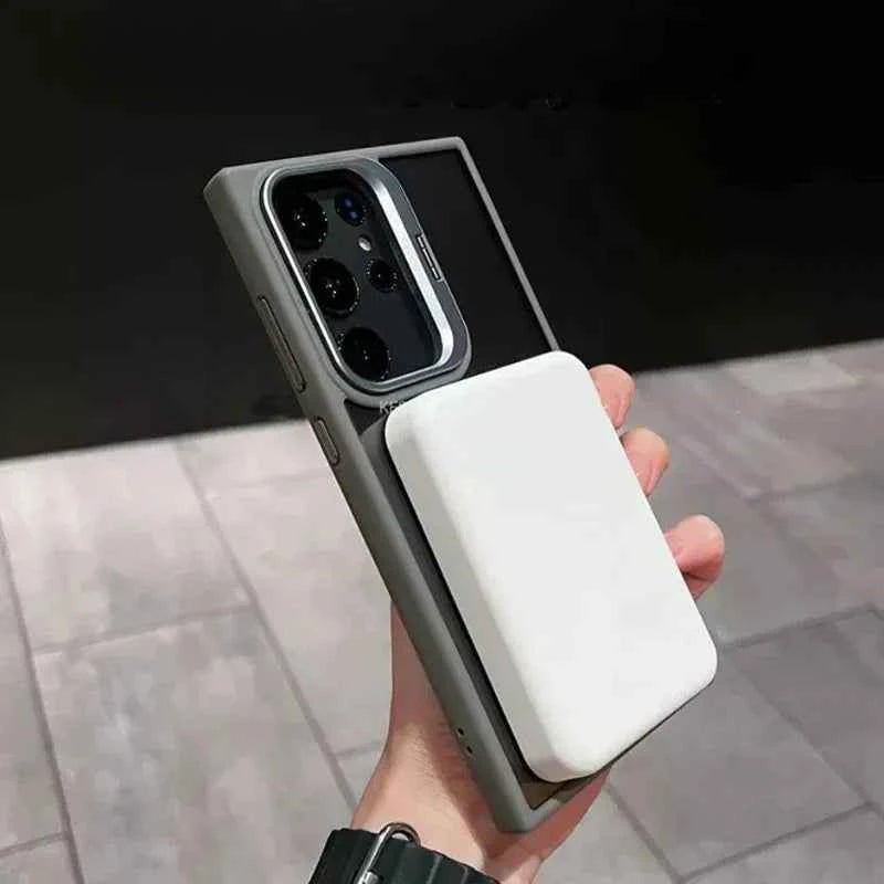 For Magsafe Hidden Holder Clear Case For Samsung Galaxy S26 S25 S24 Ultra Plus S23 FE Shockproof Magnetic Wirelesss Charge Cover