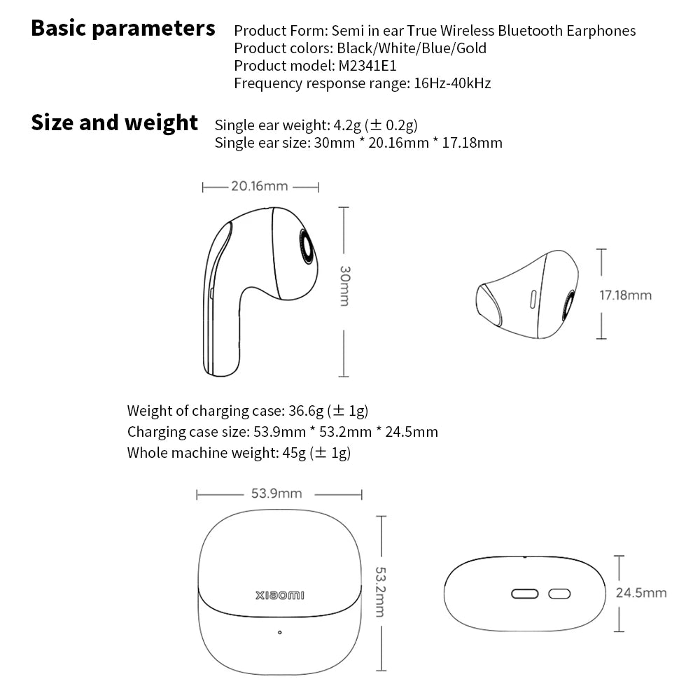 Original Xiaomi Buds 5 Earphone TWS AI Active Noise Cancelling HiFi Wireless Bluetooth Sound Recording Headphone Lossless Audio