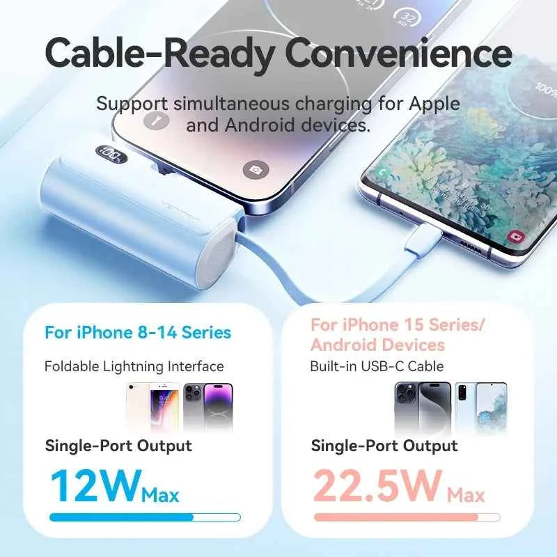 Vention Power Bank 4800mAh PD 22.5W Fast Charging Mini Portable PowerBank for iPhone 15 14 13Pro Max Xiaomi Huawei Phone Charger