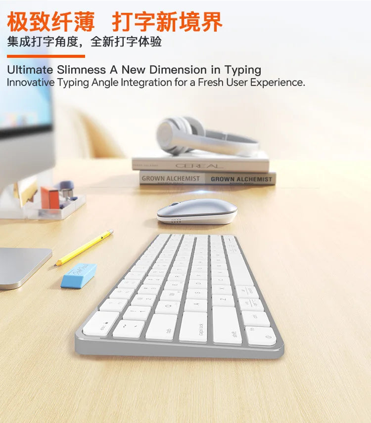 Meetion Ultra Thin Wireless Keyboard Mouse Rechargeable 2.4G USB Bluetooth Keyboard and Mouse Combo Silent Mini for Mac Tablet