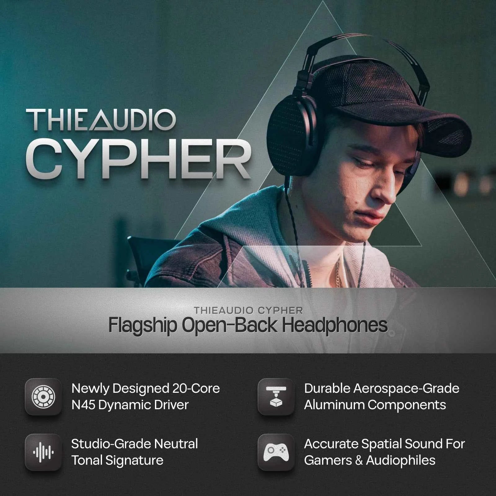 THIEAUDIO Cypher Flagship Dynamic Driver Open-Back Headphones with Immersive Open-Back Soundstage