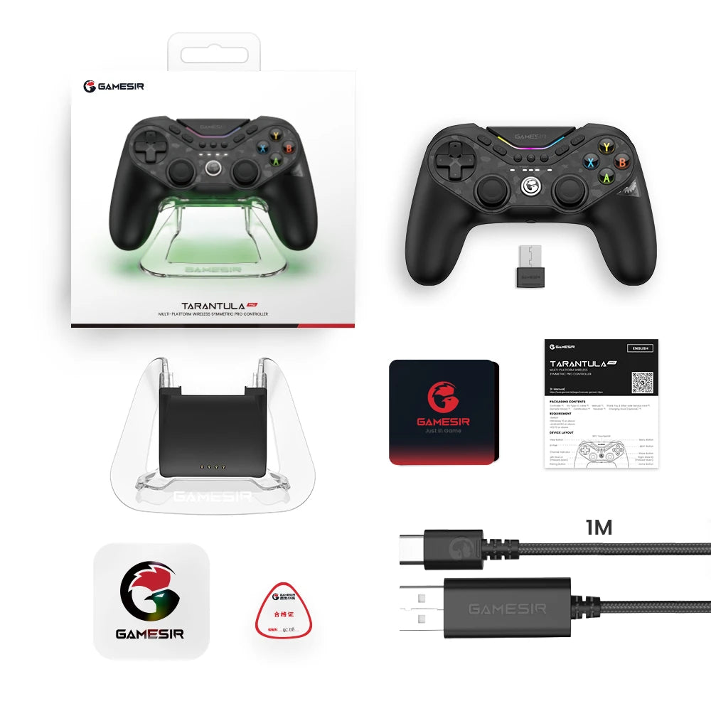 GameSir Tarantula Pro T3 Pro Wireless Gaming Controller with Gamesir Mag-Res TMR Sticks RGB Lighting Effect for Switch PC IOS