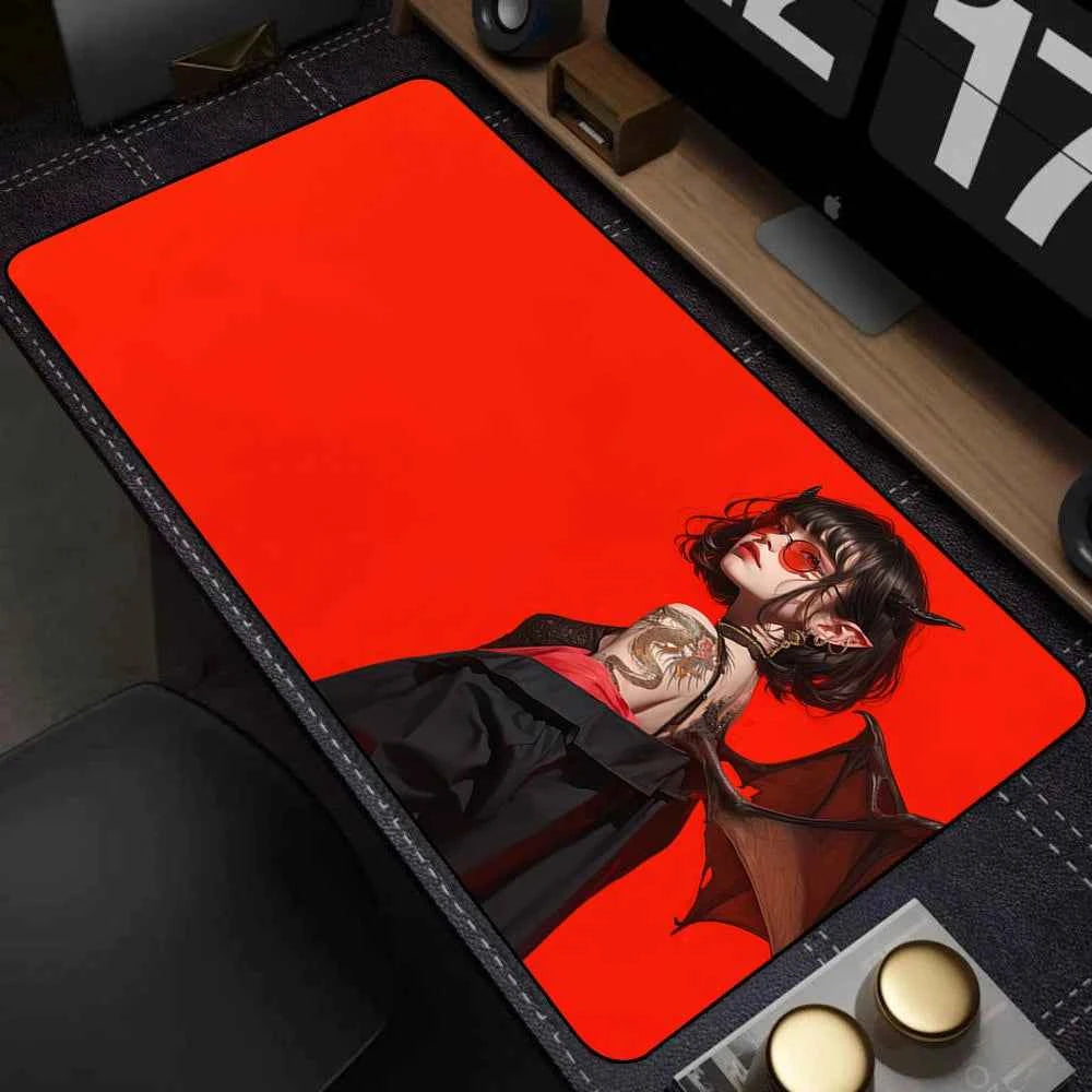 Japanese Style Anime Red Girl Pc Game Mousepad Large Mouse Pad XXL Gamer Mouse Mat Office Table Carpet Gaming Mats 500x1000mm