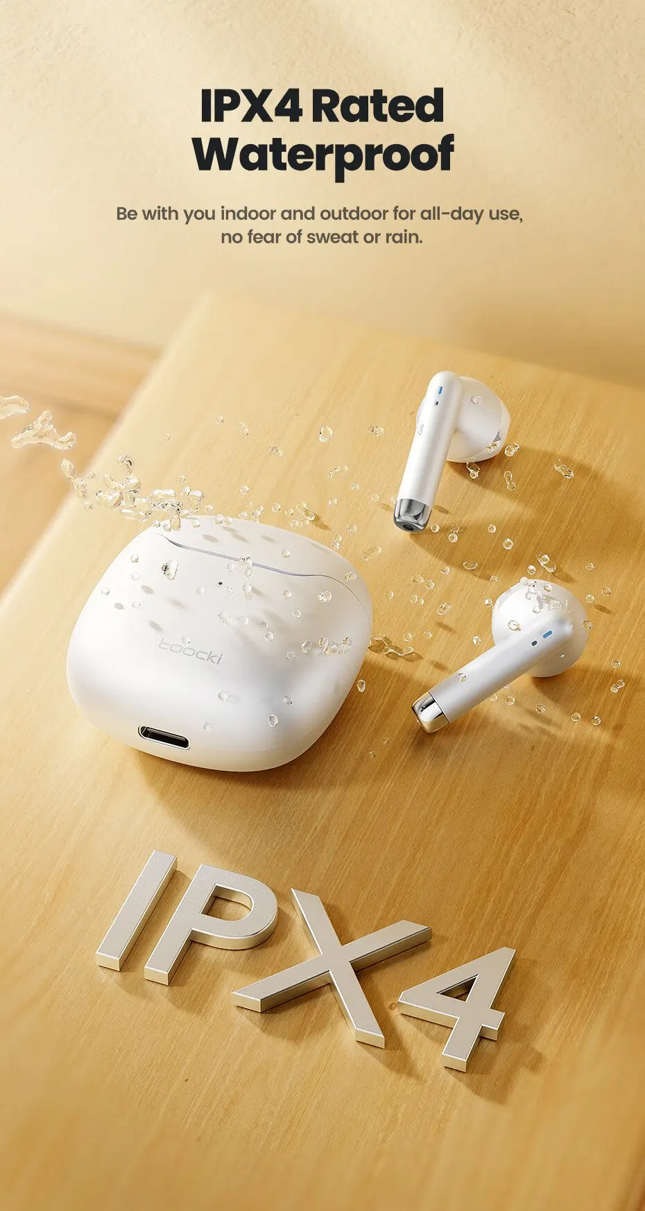 Toocki Wireless Bluetooth Headphones Bluetooth 5.3 TWS Earphones IPX4 Waterproof Mini Earbuds For Xiaomi Huawei Redmi All Phone