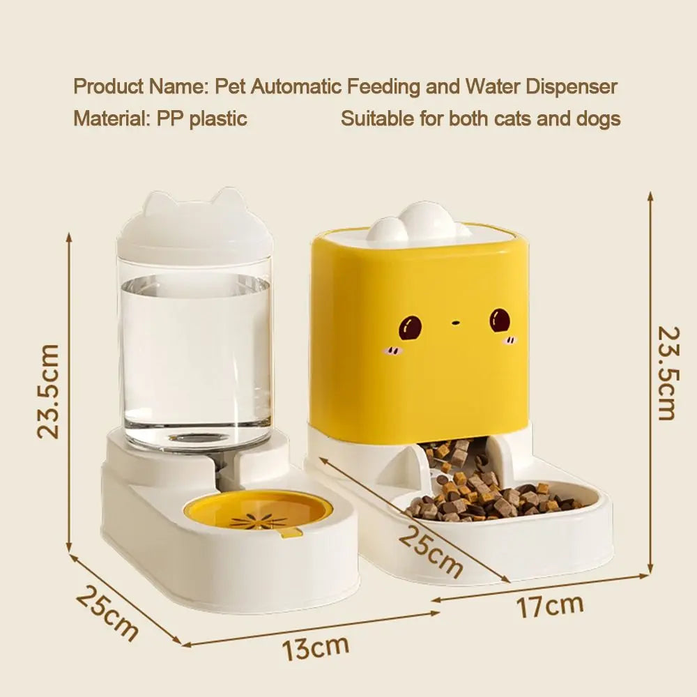 Cute Automatic Cat Feeder Large Capacity No Lag Pet Water Dispenser Convenient Cat Shape Cat Food Dispenser Pet Supplies