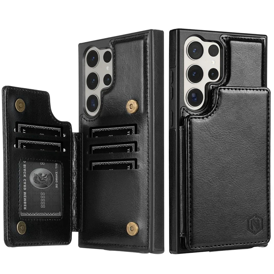 Wallet RFID Blocking Layer Protect Anti-Theft Magnetic Leather Case For Samsung Galaxy S26 Ultra S26 Plus S26 Cover