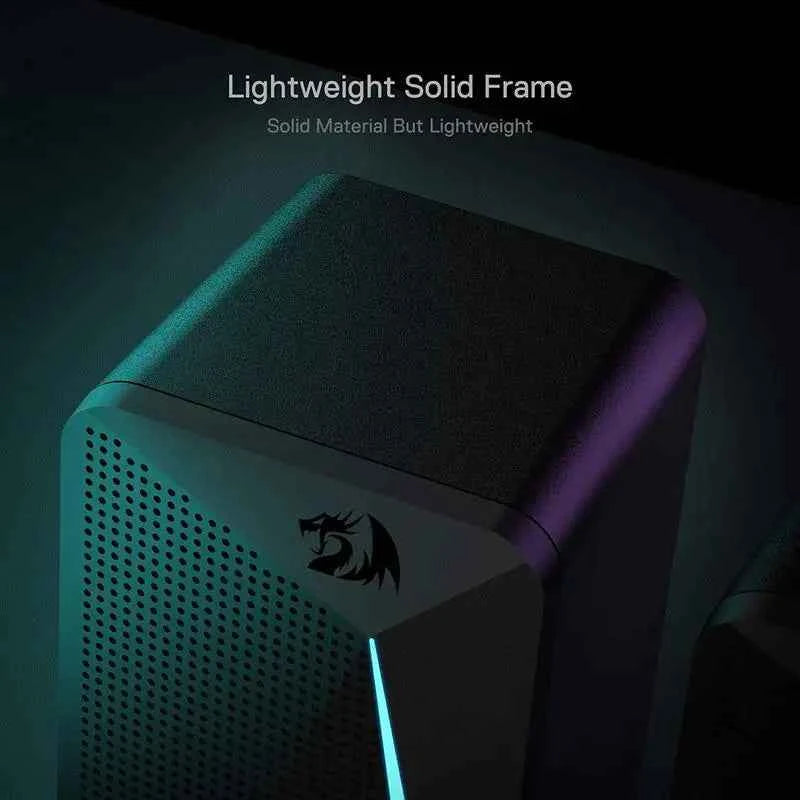 Redragon GS510 Waltz RGB Desktop Speakers, 2.0 Channel PC Computer Stereo Speaker with 4 Colorful LED Backlight Modes