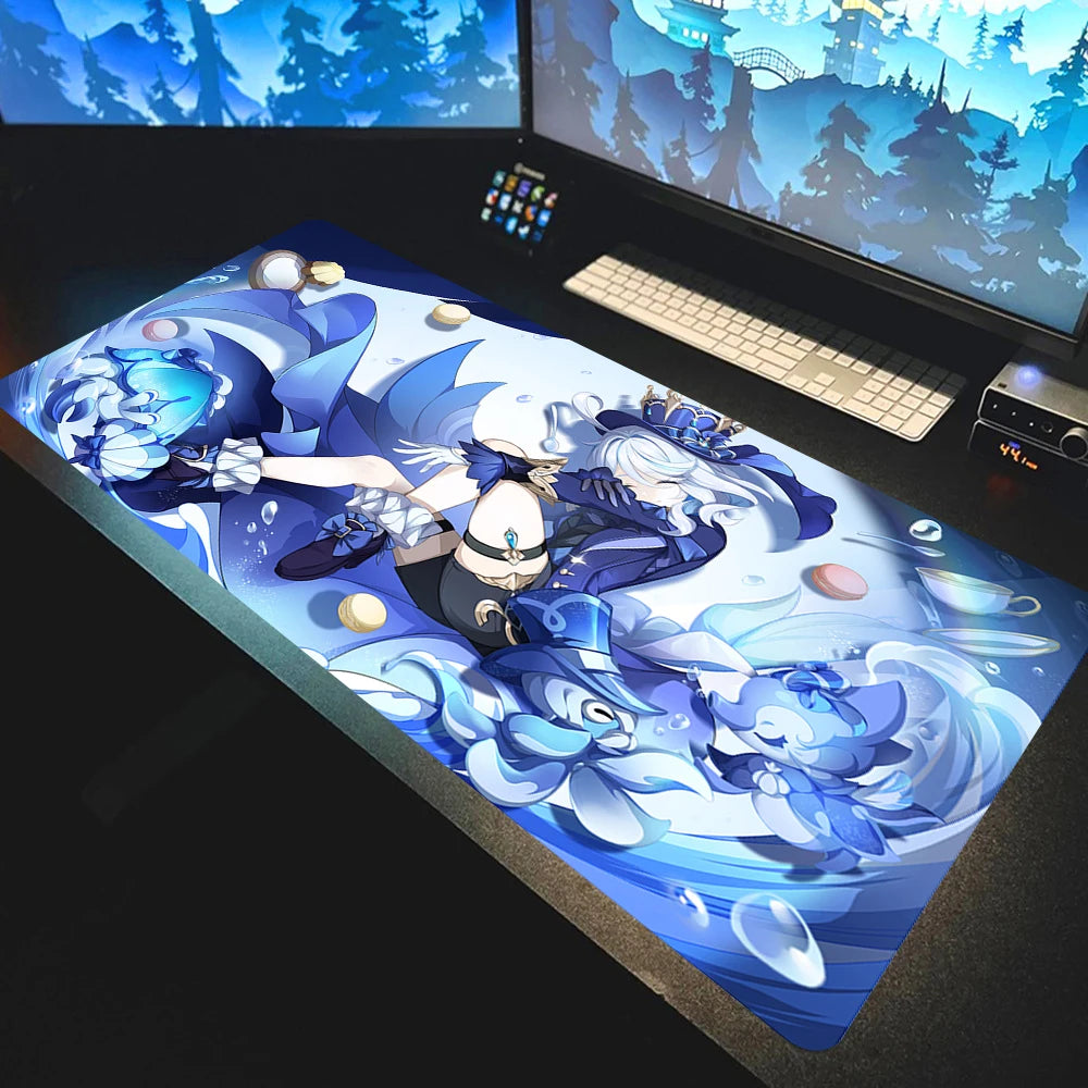 Anime Mousepad Genshin Impact Mouse Pads Gamer Mat Xxl Pc Accessories Desk Protector Keyboard Pads Computer Desks Gaming Mats