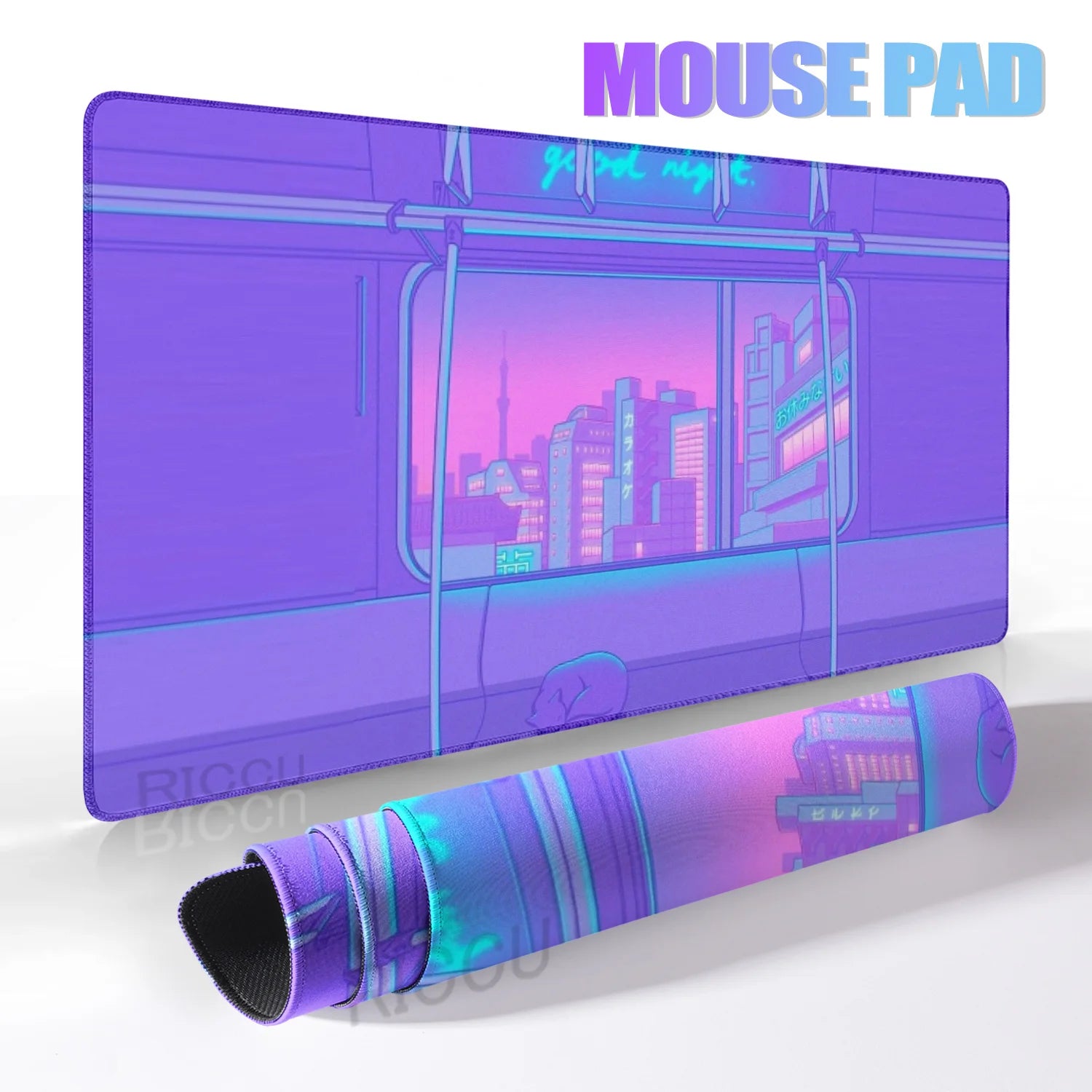Pink Moon big Mousepad Anime Mouse Pads Gaming Mouse Pad Cartoon Non-Slip Deskmat Keyboard Mat Desk Protector Pc Accessories