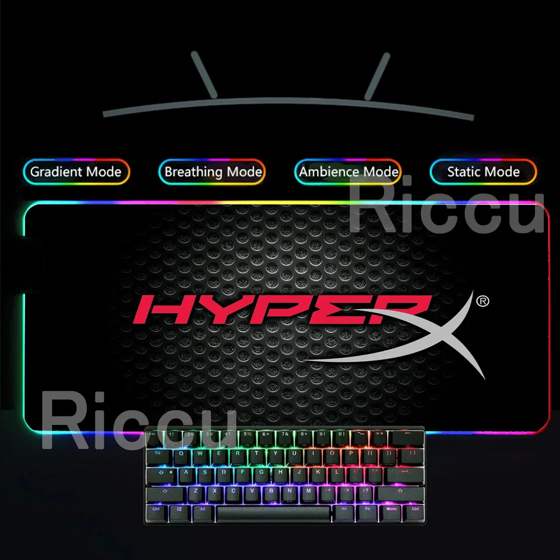 HYPERX RGB Large Mouse Pad Gaming Speed Mousepad Colorful LED Luminous XXL Game Computer Backlight Keyboard Accessories desk Mat