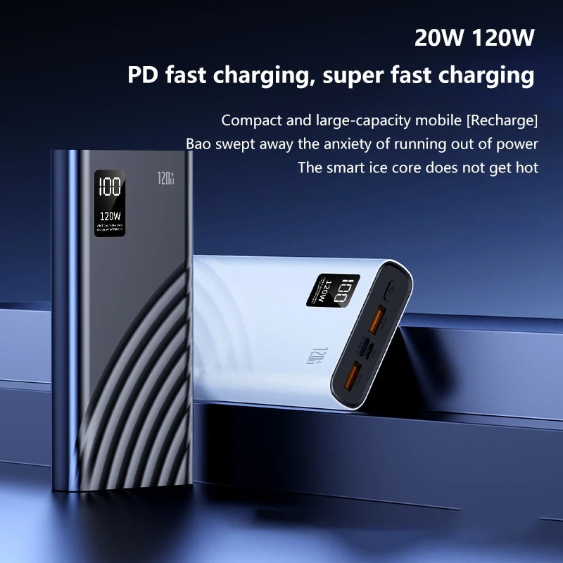 2025 New CCC Certified 20000mAh 74Wh 120W טעינה מהירה Type C Digital Display Magnetic Power Bank for iOS Android
