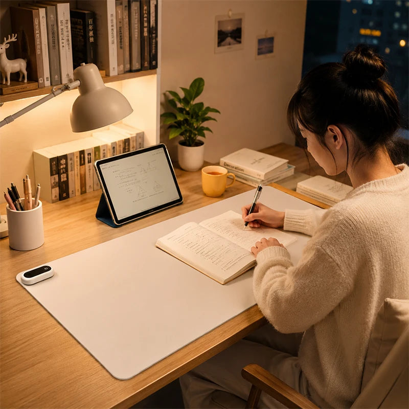 31 * 13 inch Heated Desk Pad USB Desk Heating Pad with 5-Speed Temperature Control Electric Mouse Pad