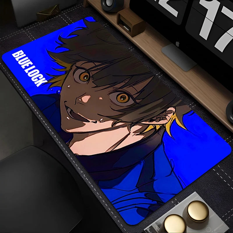 Mouse Pad Japan Anime Blue Lock Nagi Seishiro Mousepad PC Gamer Keyboard Rug Black And White Laptop Gaming Accessories Desk Mat