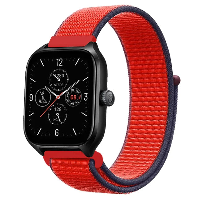 20mm 22mm Nylon Loop Strap for Amazfit GTR 42 47mm/GTR2/2e/3/3 Pro/4/GTS/GTS2/mini/3/4 Bracelet for Amazfit Bip-U-S/Stratos 2 2S