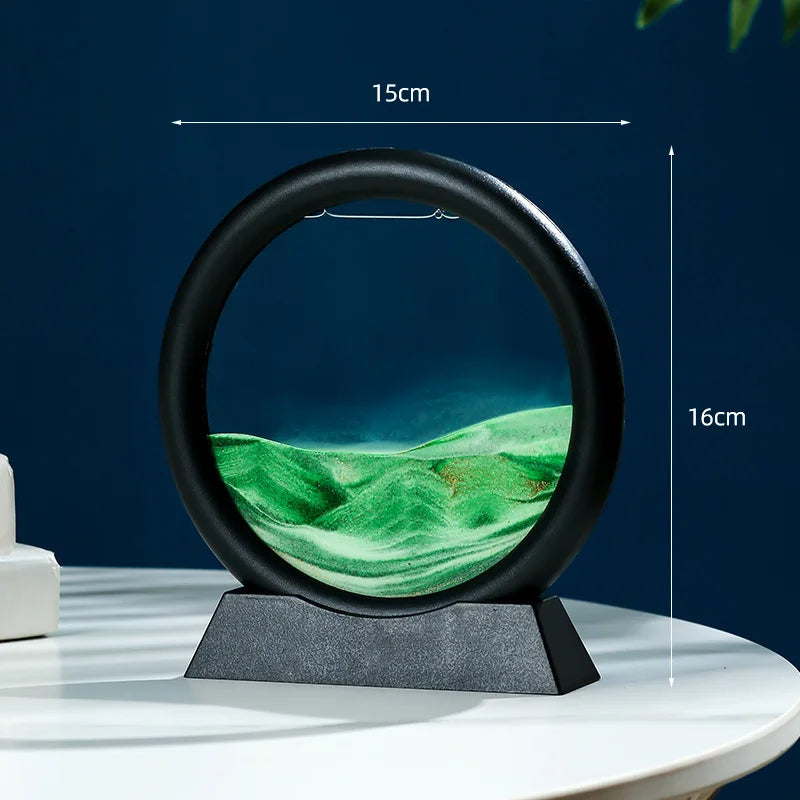 Sandscape Moving Sand Art Frame Quicksand 3D Dynamic Liquid Hourglass Kinetic Sand Painting Flowing Sand Office Home Decor Gifts