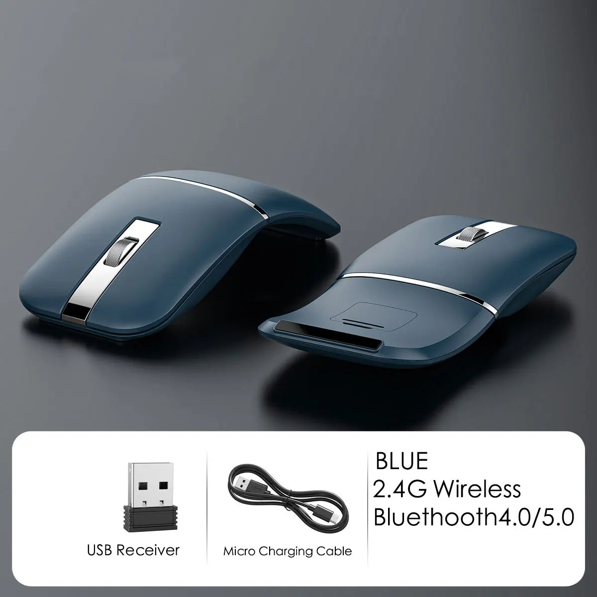 Ultra-thin Rotatable Wireless Mouse Rechargeable Bluetooth Silent Ergonomic Computer For Mac Tablet Macbook Laptop Gaming Office
