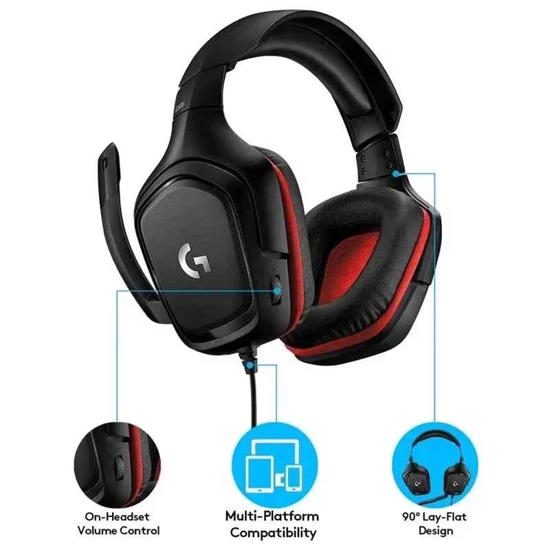 Logitech G331 Gaming Wired Headset Surround Sound Foldable Noise-Cancelling Microphone
