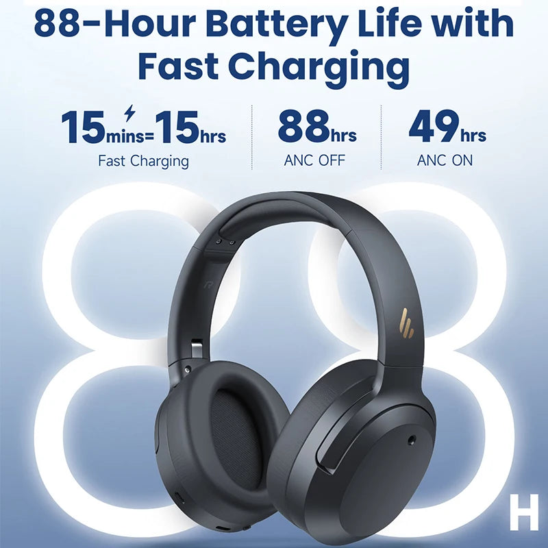 Edifier W820NB Plus(2025 Ver.) ANC Wireless Headphone Over-ear Headset -49dB Noise Canelling  Bluetooth 6.1 Hi-Res Audio