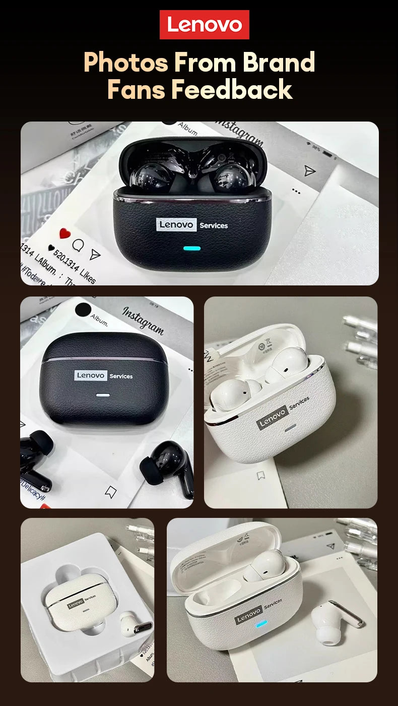Lenovo LE208 Bluetooth V6.0 Earphones ENC Noise Cancelling Wireless Headphone Low Latency Gaming Music Earbuds HD Call With Mic