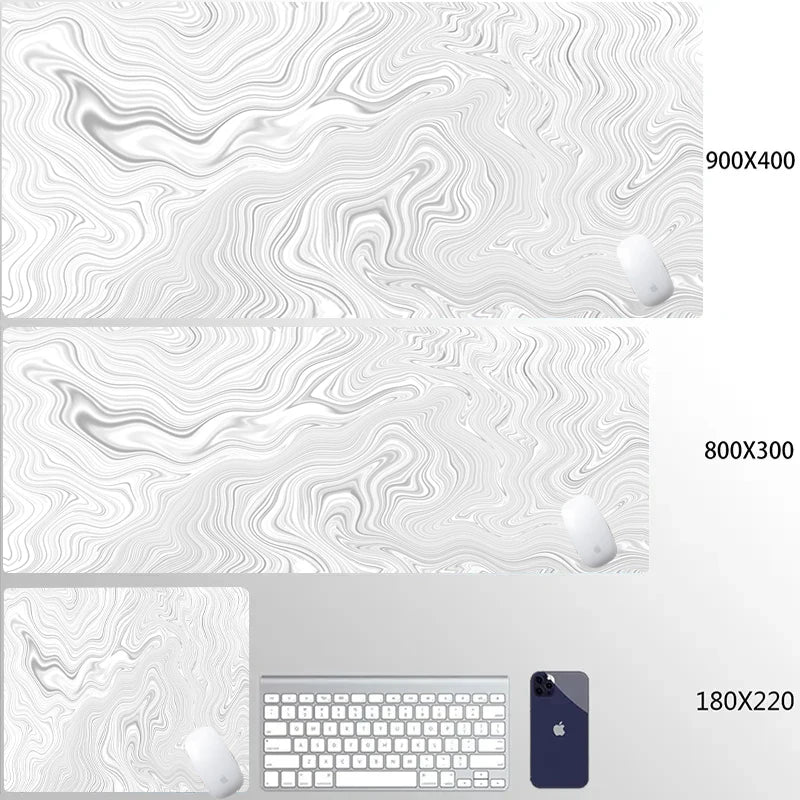 Mouse Pads Black White Line Gaming Mousepads Large Mousepad Gamer Natural Rubber Mat Company Lockrand Deskmat Design For Gift
