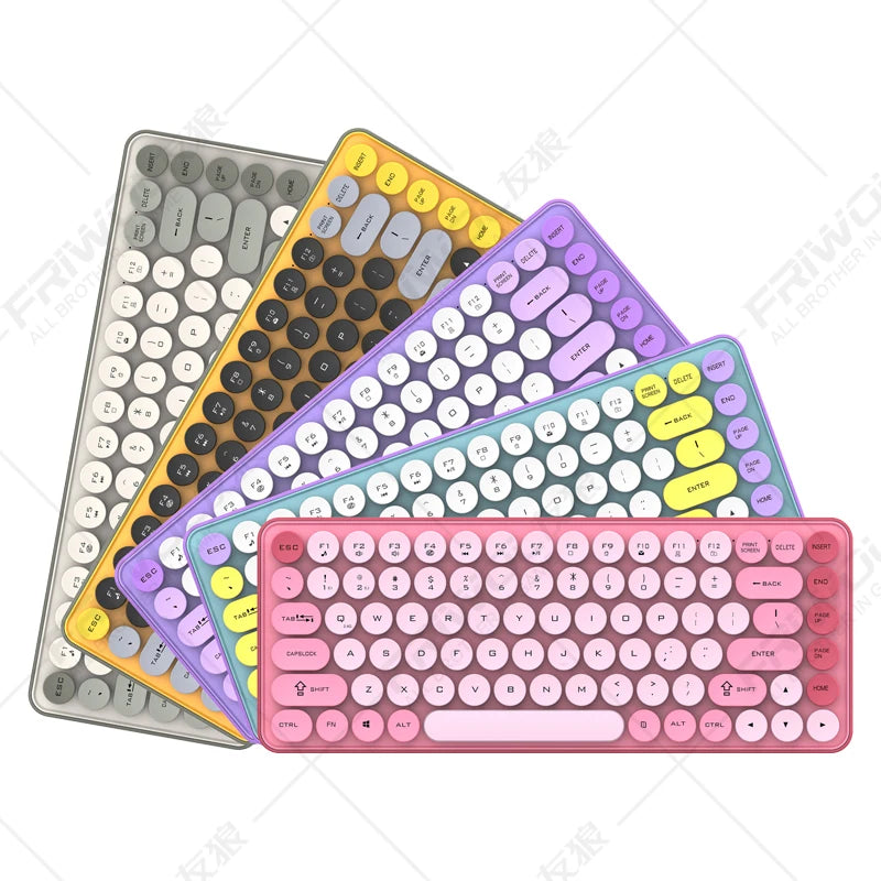 Friwol BT185 Bluetooth Wireless Keyboard Mouse Set Punk Keycap Laptop Desktop Office Mute Keyboard Mechanical Feel