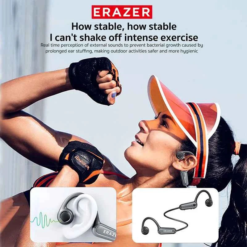ERAZER XF22 Earphone Bluetooth 5.4 Sports Wireless Headphones Bone Conduction Headsets with Mic Neckband headphones