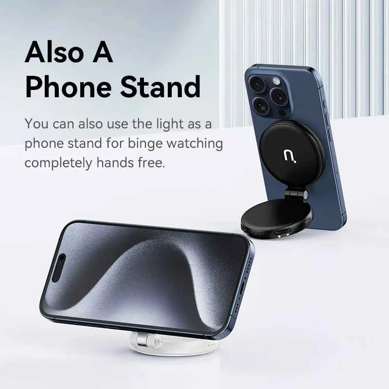 Ulanzi LM19 MagSafe Video Light Bi-Color Selfie Light for iPhone 16 15 14 Pro Max Flip Fill Light As Phone Stand for Video Vlog