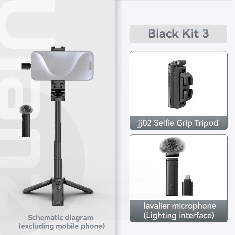 Ulanzi JJ02 Wireless Selfie Tripod With Bluetooth Remote Control Portable Foldable Monopod For Smart Phone Booster Handle Grip