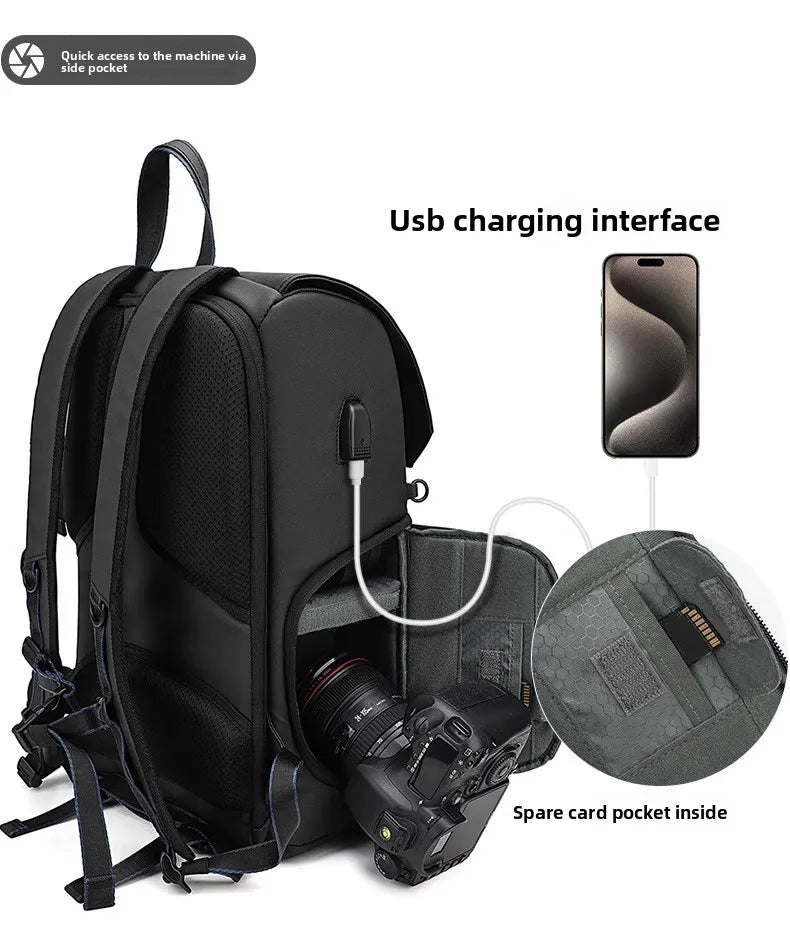 Camera bag - Large capacity double-shoulder photography bag - Camera backpack - Travel and outdoor photography bag