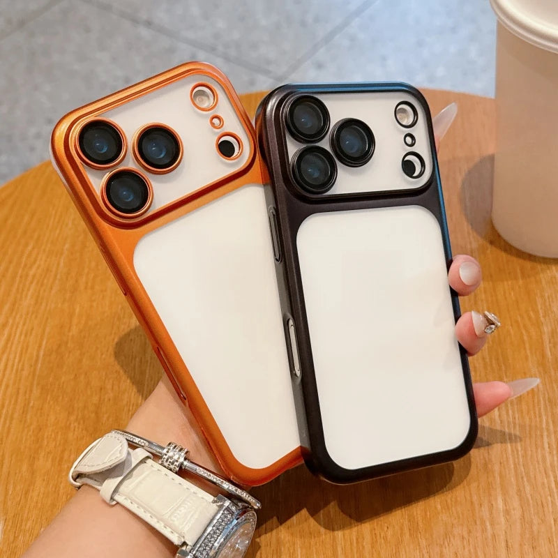 Phone Case - Full-Coverage Matte PC Case with Electroplated Finish for iPhone 17 17 Air 16 Pro 15 Pro Max Earthquake-resistant