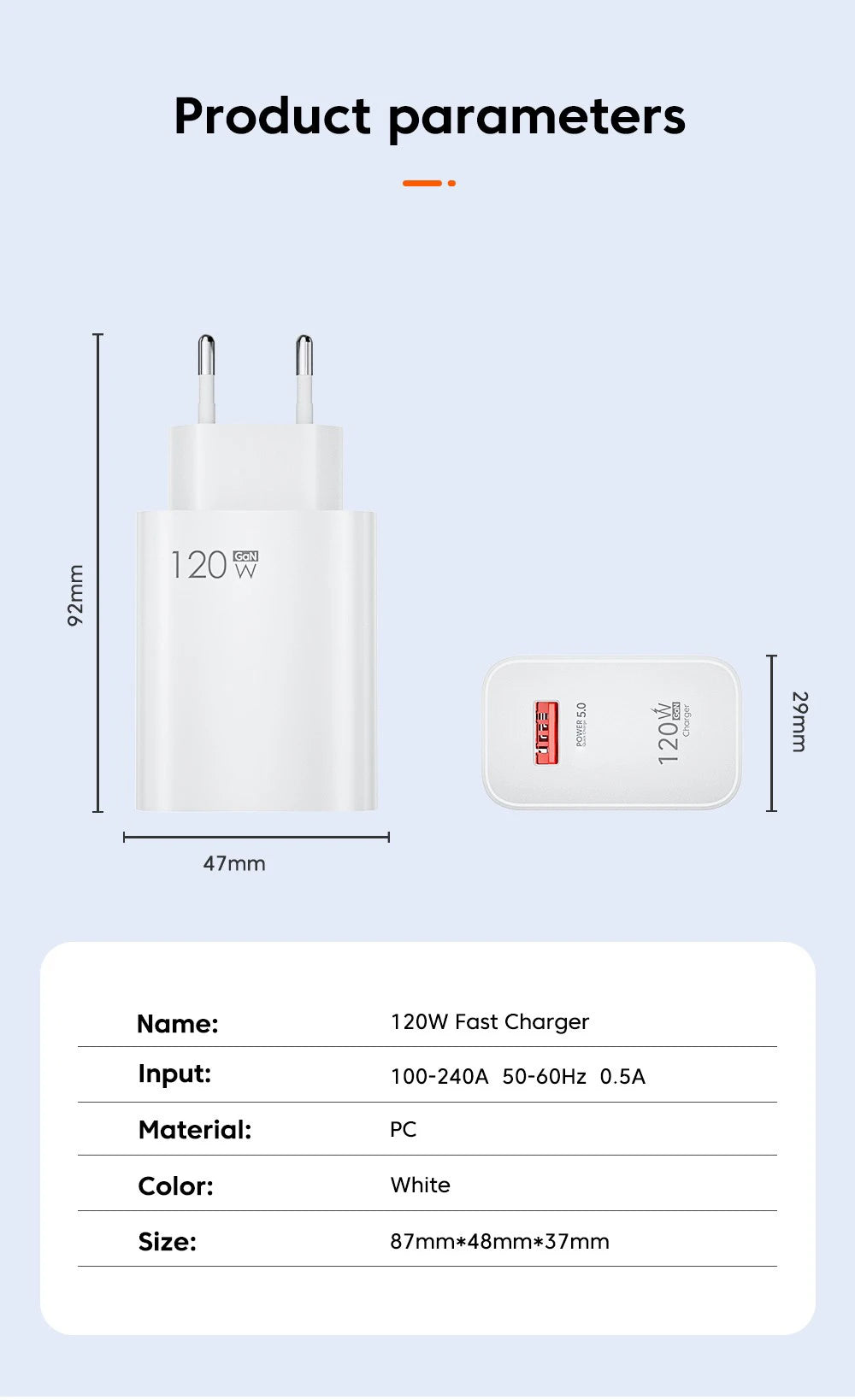 65W GaN Fast Charger PD 3.0 USB C Wall Charger Block For Phone For iPhone 16 Samsung S24 Ultra Xiaomi Huawei iPad EU US UK Plug